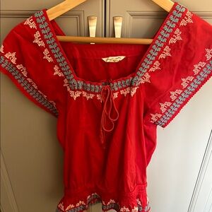 American Eagle Red Embroidered Women's Top. Size xsmall